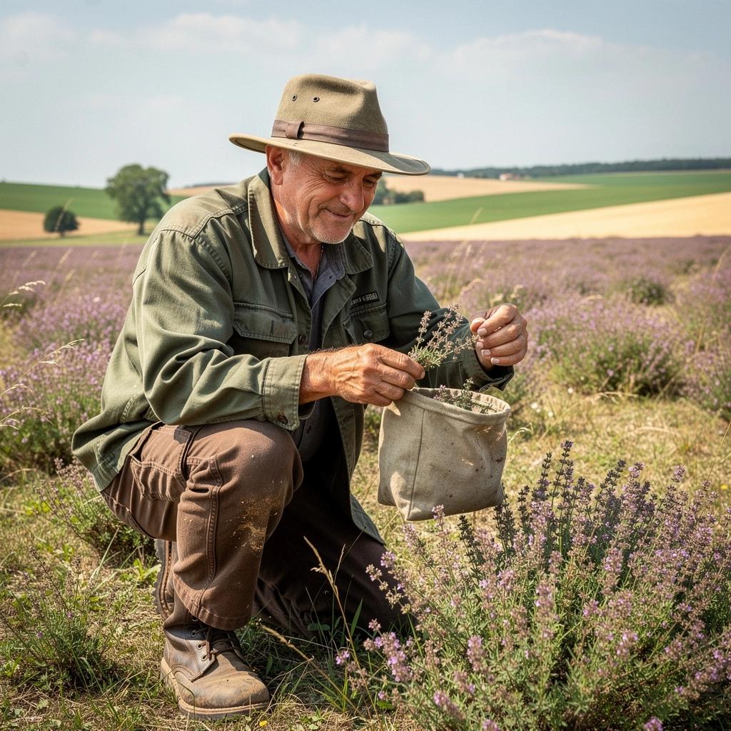 Egy csokor friss kakukkfű, gyönyörű zöld levelekkel.